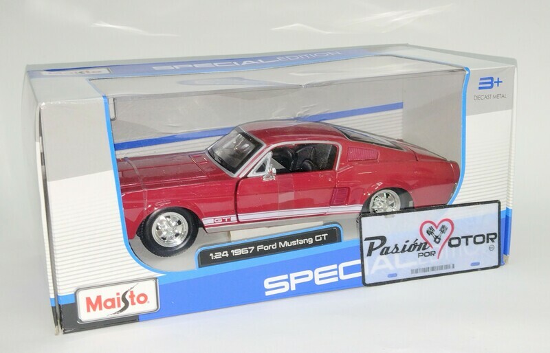 Maisto 1:24 Ford Mustang Coupe Fastback GT 1967 Rojo Special Edition Con Caja