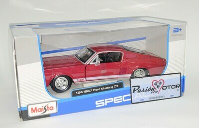 1:24 Ford Mustang GT Fastback Coupe 2+2 1967 Rojo MAISTO Special Edition