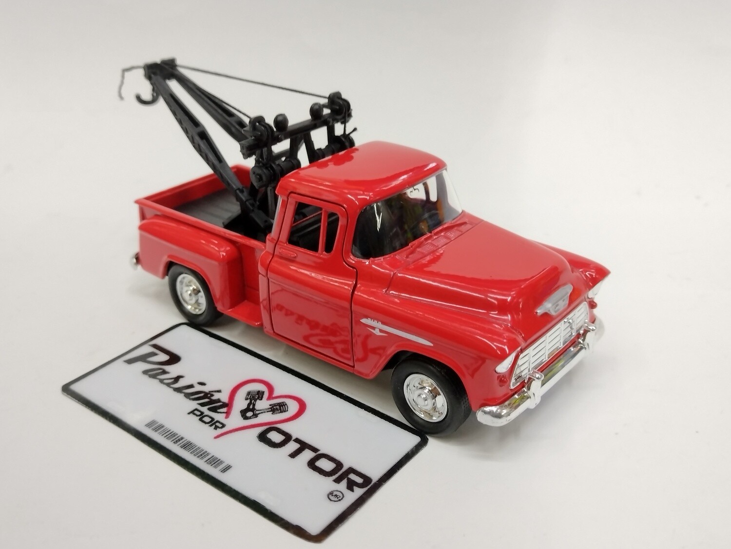 Welly 1:39 Chevrolet 3100 Pick Up Stepside Tow Truck Grua 1955 Rojo Display a Granel 1:32