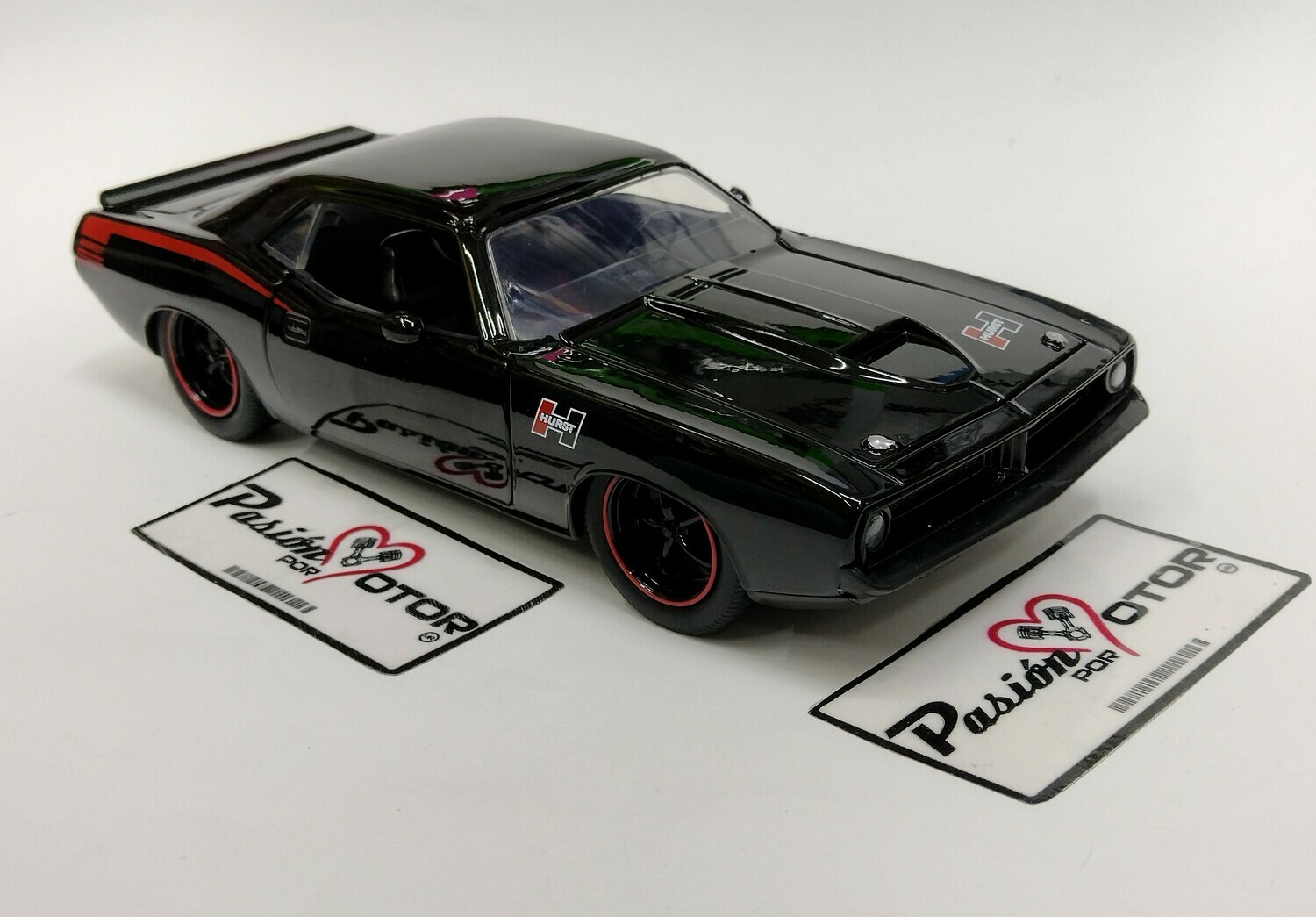 1:24 Plymouth Barracuda Coupe 1973 Negro JADA TOYS Big Time Muscle