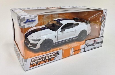 1:24 Ford Mustang Shelby Coupe GT500 2020 Blanco con Franjas JADA TOYS Big Time Muscle Cobra