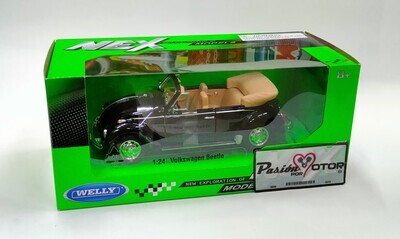 1:24 Volkswagen Super Beetle Cabriolet 1302 1972 Negro WELLY Nex Models 01709