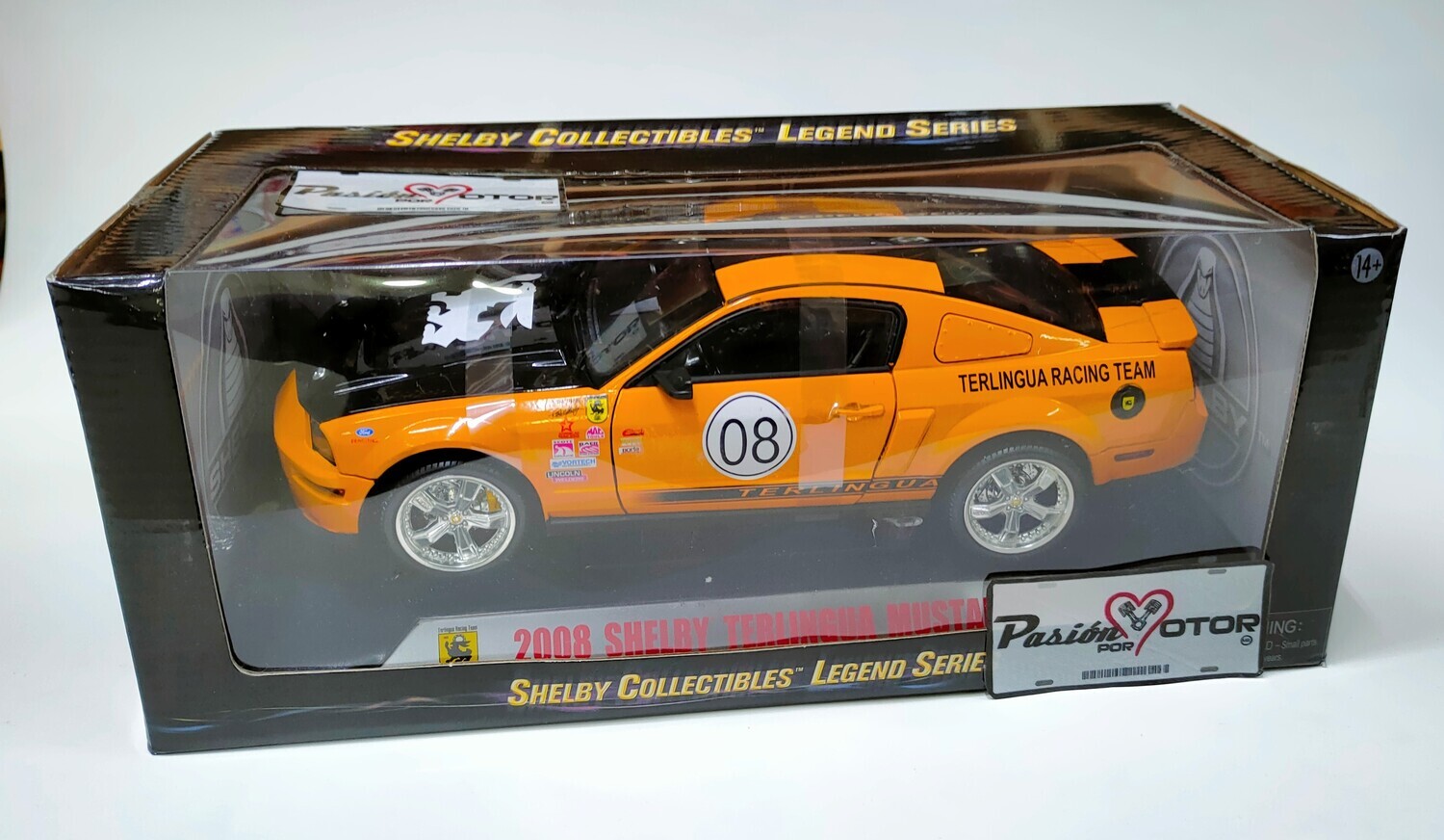 1:18 Shelby Terlingua Mustang Coupe 2008 Naranja y negro SHELBY COLLECTIBLES CARS Legend Series