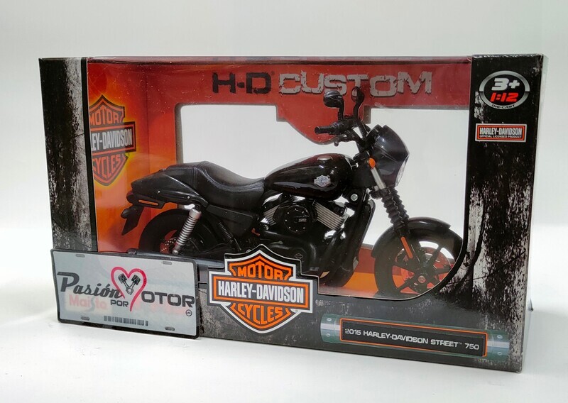 Maisto 1:12 Harley Davidson Street 750 Motocicleta 2015 Negro H-D Custom Con Caja