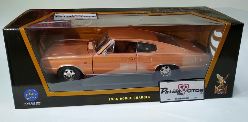 1:18 Dodge Charger Coupe 1966 Lucky Die Cast Road Legends Con Caja Mopar