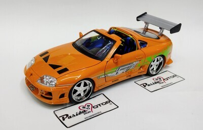 1:18 Toyota Supra Coupe 1995 Naranja Con Luz   Neon + Figura Brian O´Conner Rapido y Furioso JADA TOYS 01675