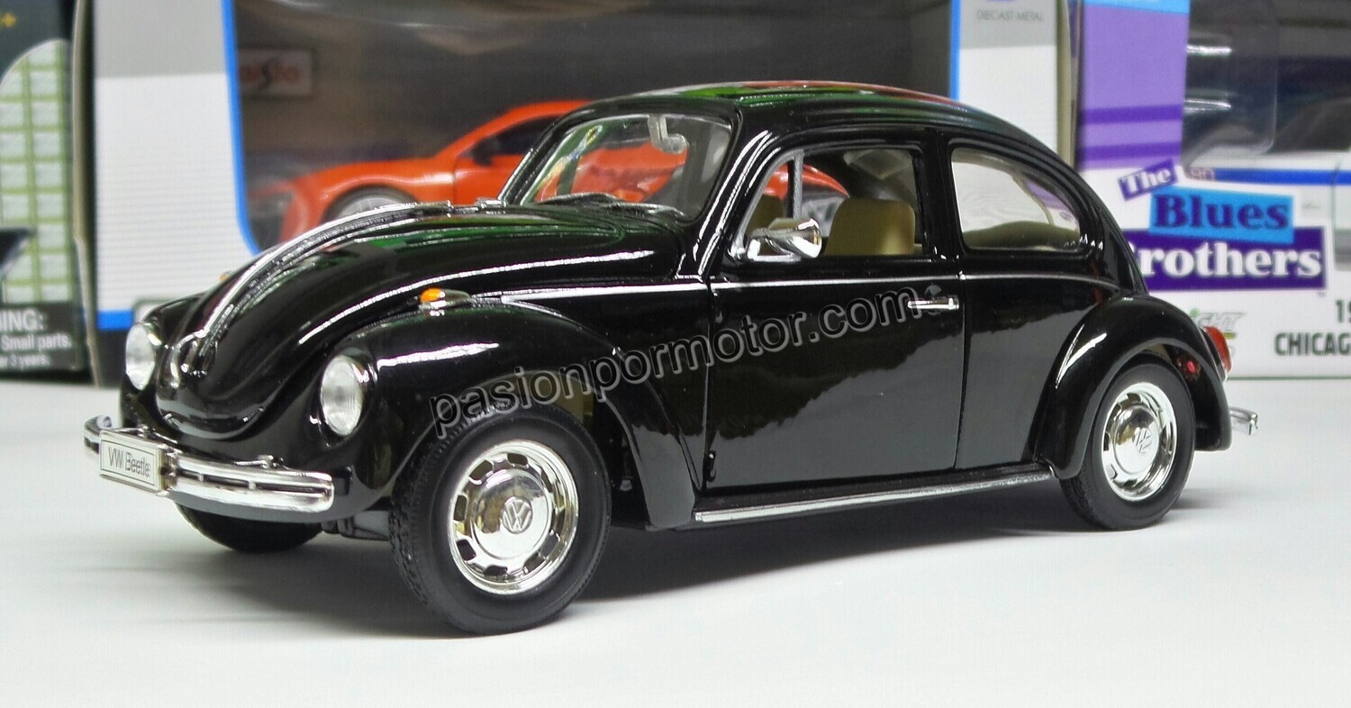 1:24 Volkswagen Beetle 1302 1972 Negro Welly En Display / A Granel