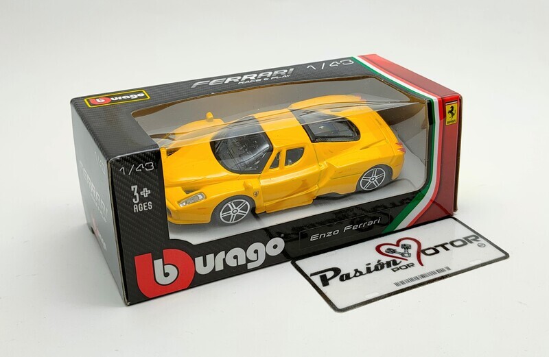 1:43 Enzo Ferrari 2002 Amarillo Bburago Race & Play En Caja