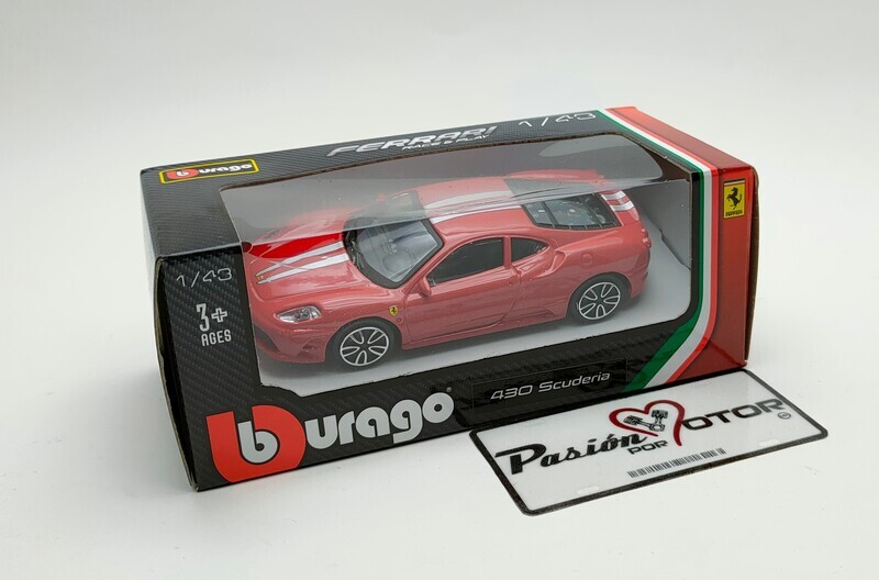 1:43 Ferrari F430 Scuderia Coupe 2007 Rojo Bburago Race & Play En Caja
