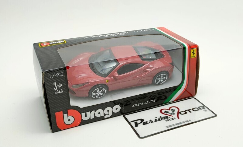 1:43 Ferrari 488 GTB Coupe 2015 Rojo Bburago Race & Play En Caja