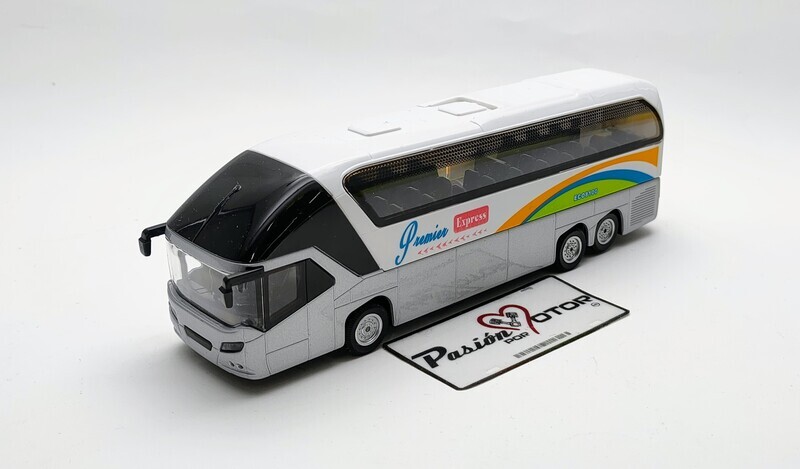 1:66 Neoplan Starliner Autobus 2005 Plata y blanco Junye Toys Sonic Travel Bus Display a Granel