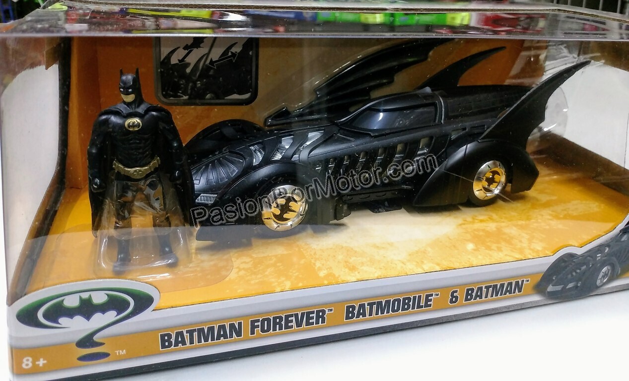 1:24 Batimovil 1995 Batman Forever C Figura Jada Toys Metals DC Comics En Caja