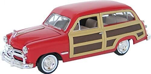 1:24 Ford Woody Wagon 1949 Rojo Motor Max Guayin Display a Granel