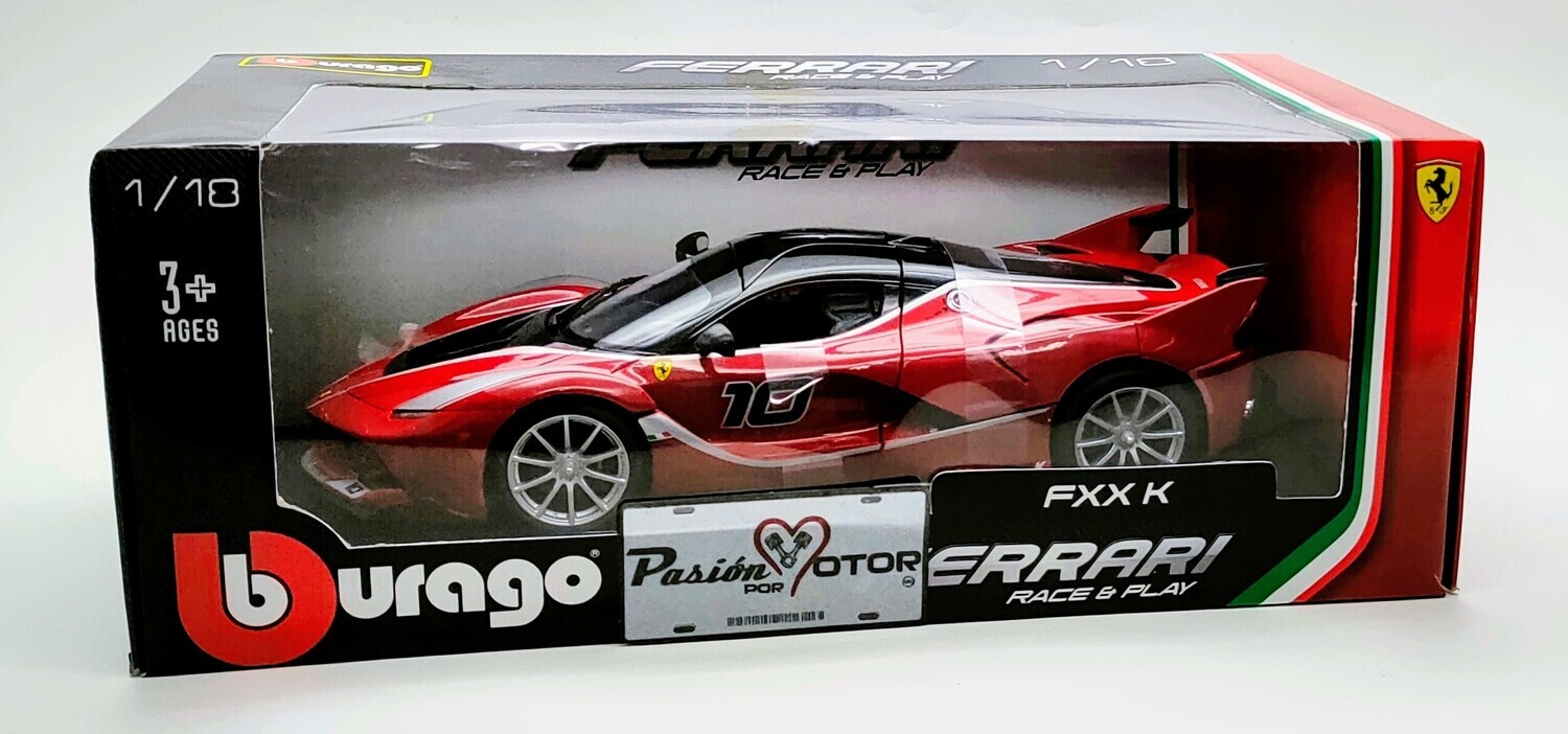 1:18 Ferrari FXX K Coupe 2015 Rojo Bburago Race & Play Con Caja