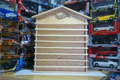 Coleccionador de Pared Repisa Casita En Madera Basico Para 49 Pz 1:64 Tipo Hot Wheels