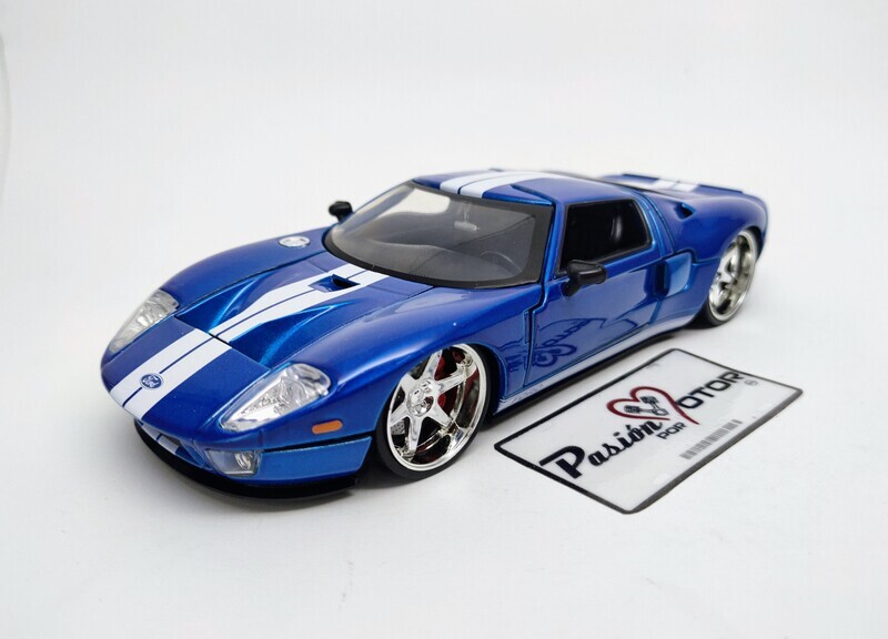 1:24 Ford GT Coupe 2005 Azul con franjas Rapido y Furioso 5 JADA TOYS 01426