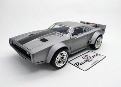 1:24 Dodge Charger Coupe 1968 ICE Dom&#39;s Toretto Gris Mate JADA TOYS Rapido y Furioso 8 JADA TOYS 00739