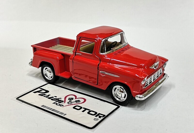 5 Pulgadas / 1:38 Chevrolet 3100 Stepside Pick Up 1955 Rojo KINSMART En Display a Granel 1:32 02773