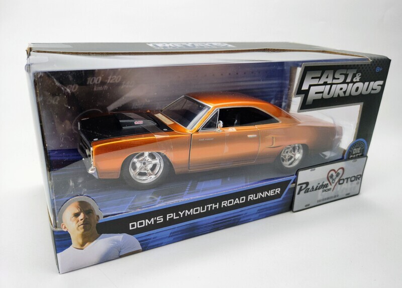 1:24 Plymouth Road Runner 440 Coupe 1970 Dom´s Toretto Cobre Jada Toys Rapido y Furioso 7