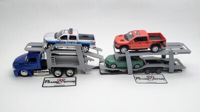 1:43 Freightliner Cascadia Trailer Nodriza 2018 Azul y gris NEW RAY Long Haul Trucker Madrina 01734