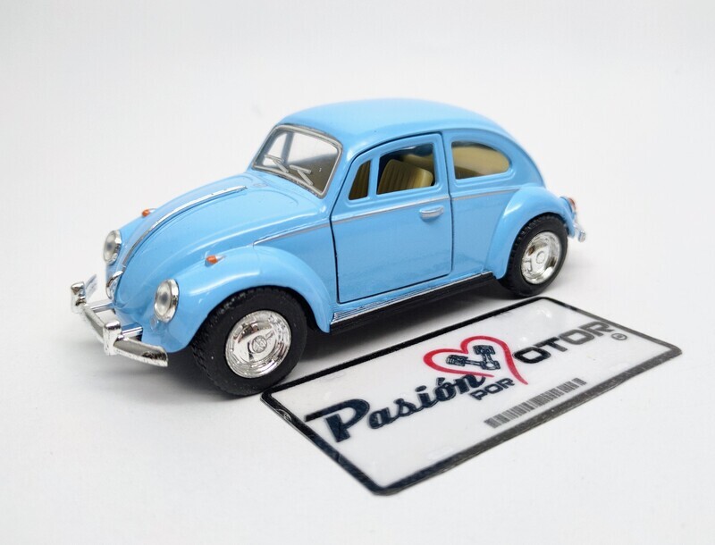 5 Pulgadas / 1:32 Volkswagen Beetle 1967 De Fricción Azul Pastel KINSMART En Display a Granel 03625