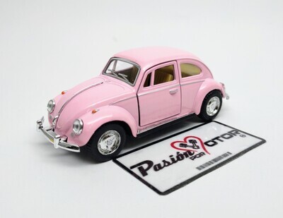 5 Pulgadas / 1:32 Volkswagen Beetle 1967 De Fricción Rosa Pastel KINSMART En Display a Granel 04263