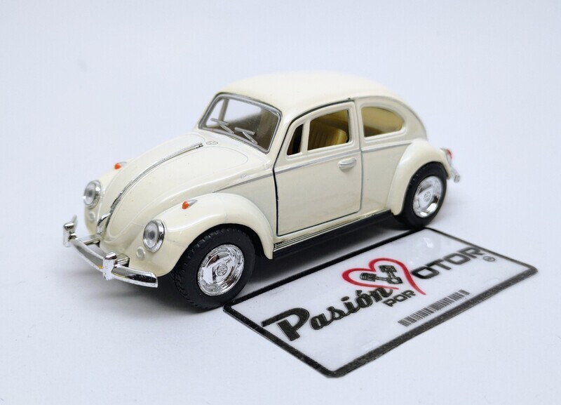 5 Pulgadas / 1:32 Volkswagen Beetle 1967 De Fricción Crema Pastel KINSMART En Display a Granel 04264