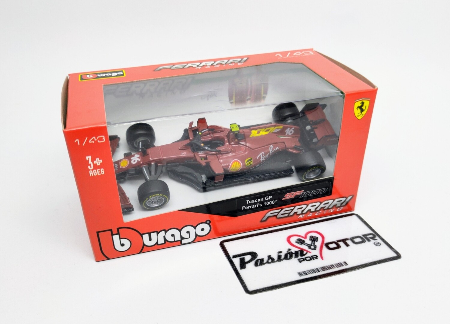1:43 Ferrari SF1000 Tuscan GP Ferrari 1000th (mil carreras) #16 Charles Leclerc Monoplaza Formula 1 2020 BBURAGO Racing