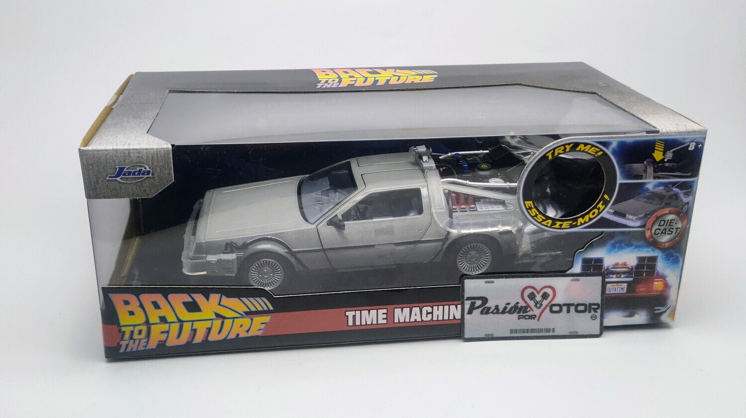 1:24 DMC DeLorean Coupe 1981 Acero Inx Time Machine Volver al Futuro 1 Jada Toys Hollywood Rides Con Caja