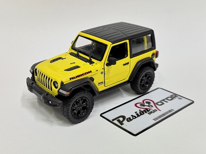 5 Pulgadas / 1:34 Jeep Wrangler Rubicon Hard Top 2018 Amarillo KINSMART En Display a Granel 1:32 02780