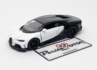 5 Pulgadas / 1:38 Bugatti Chiron Super Sport Coupe 2021 Blanco y Negro KINSMART Display a Granel 1:32 04634