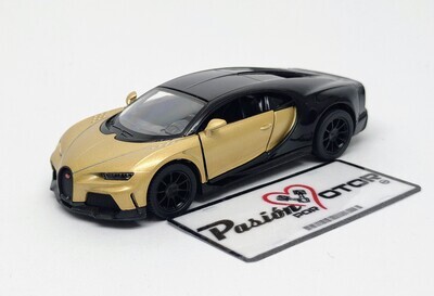 5 Pulgadas / 1:38 Bugatti Chiron Super Sport Coupe 2021 Ocre y Negro KINSMART Display a Granel 1:32 01445