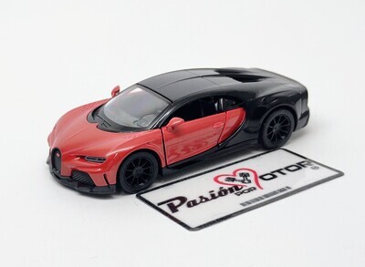 5 Pulgadas / 1:38 Bugatti Chiron Super Sport Coupe 2021 Rojo y Negro KINSMART Display a Granel 1:32 04635