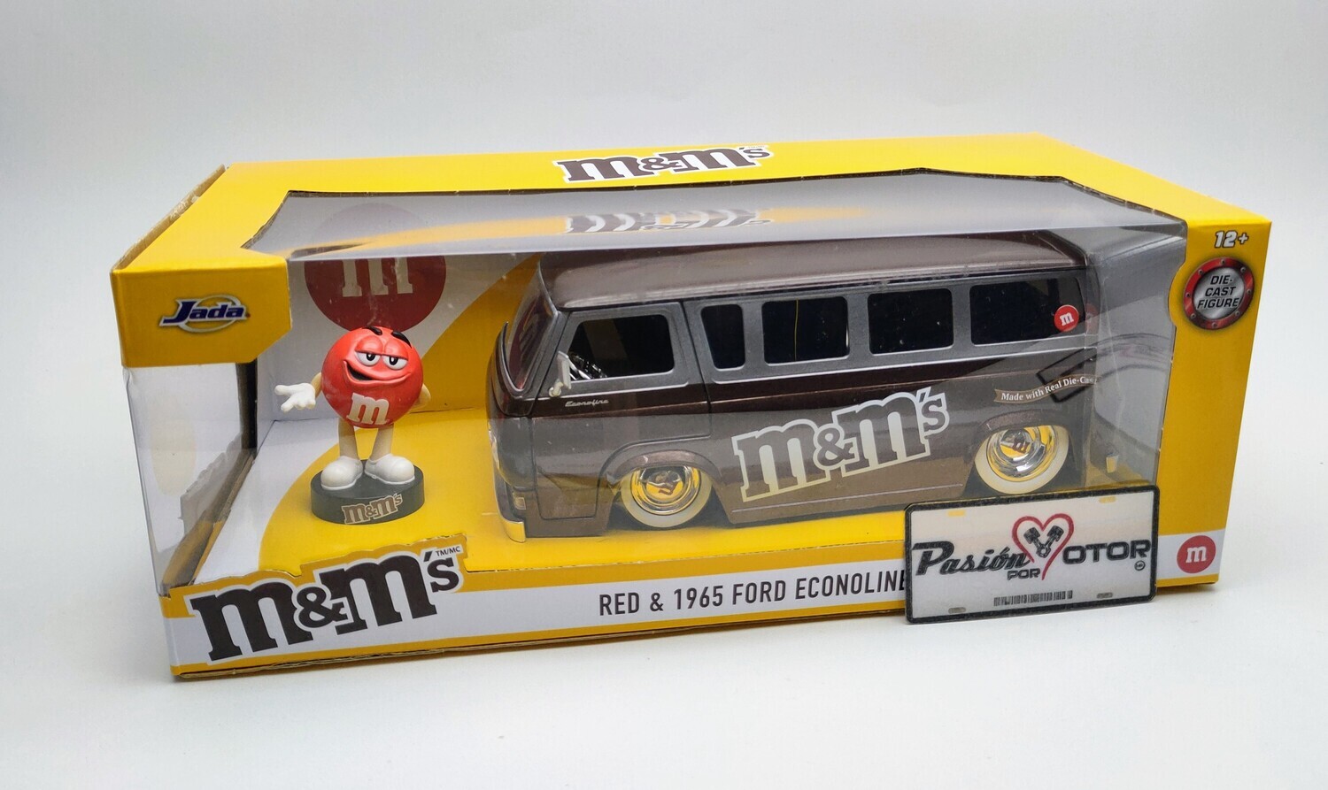 1:24 Ford Econoline Van 1965 y Red Figura M&M´s Jada Toys Hollywood Rides
