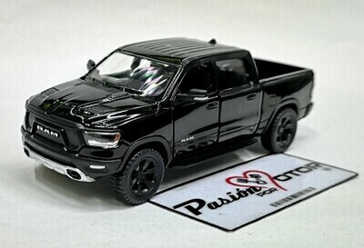 5 Pulgadas / 1:46 Ram 1500 Crew Cab Rebel 2019 Negro KINSMART Display a Granel Pick Up 1:43 01241
