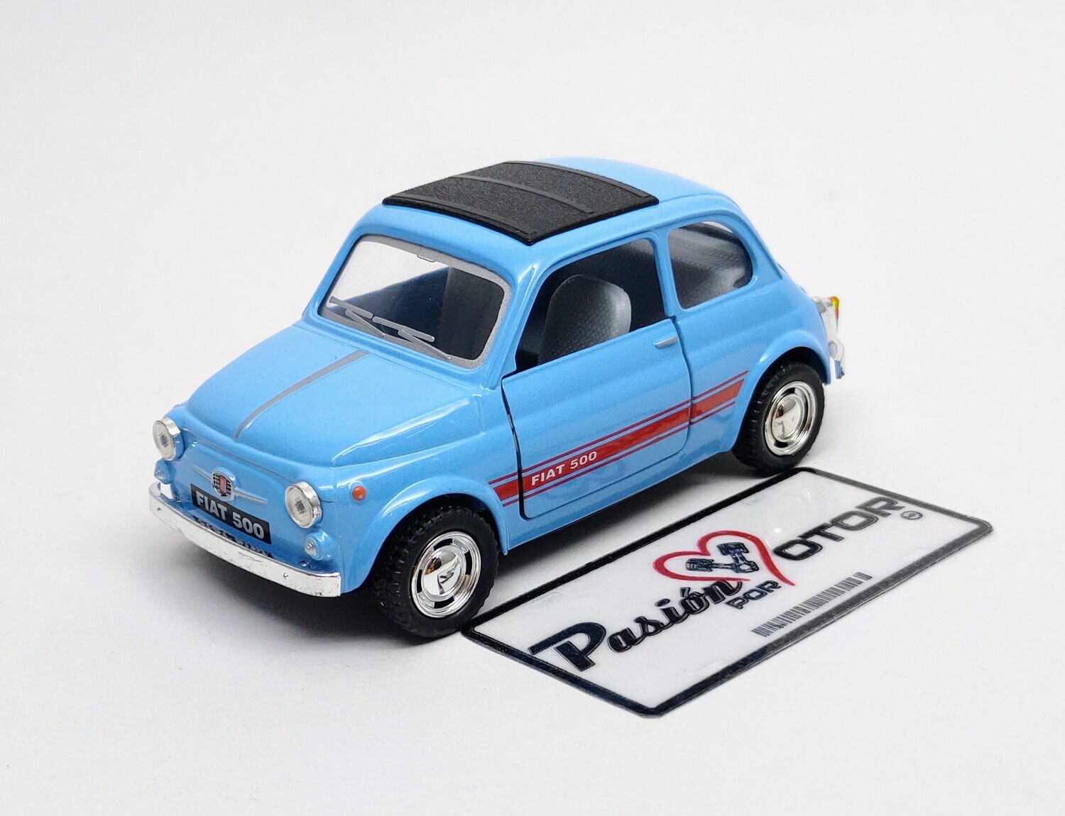 5 Pulgadas / 1:24 Fiat Nuova 500 1965 Azul Cielo KINSMART Display a Granel 04984 5 Pulgadas / 1:24 Fiat Nuova 500 1965 Azul Cielo KINSMART Display a Granel 04984
