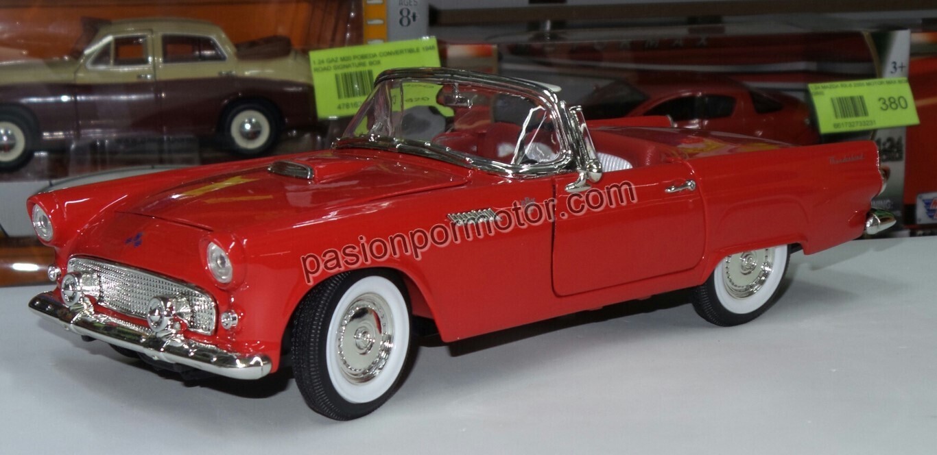 1:18 Ford Thunderbird Roadster Convertible 1955 Rojo Lucky Die Cast Road Signature