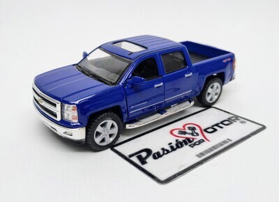 5 Pulgadas / 1:46 Chevrolet Silverado Super Crew 1500 LTZ 2014 Pick Up Azul KINSMART En Display a Granel 1:43 01174