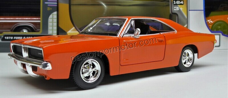 1:25 Dodge Charger R/T 1969 Naranja NEW RAY Muscle Car Collection 1:24