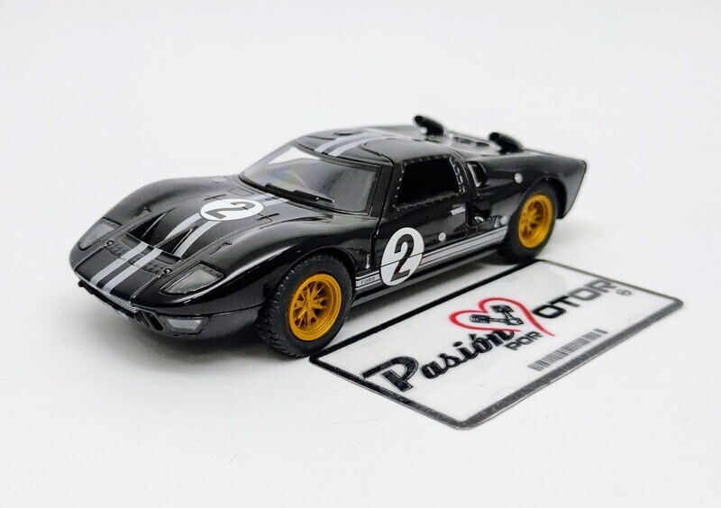 5 Pulgadas / 1:32 Ford GT40 MKII Coupe 1966 Heritage #2 Negro KINSMART En Display a Granel 02001