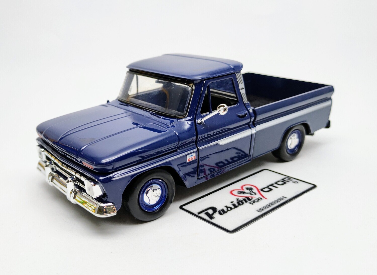 1:24 Chevrolet C10 Fleetside Pick Up 1966 Azul Marino MOTOR MAX Timeless Legends 00518