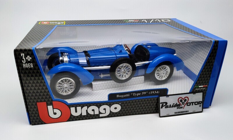 1:18 Bugatti Type 59 Roadster 1934 azul Bburago en Caja