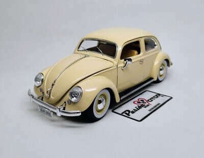 1:18 Volkswagen Beetle Kafer 1955 Crema BBURAGO Vocho Oval Window 02683