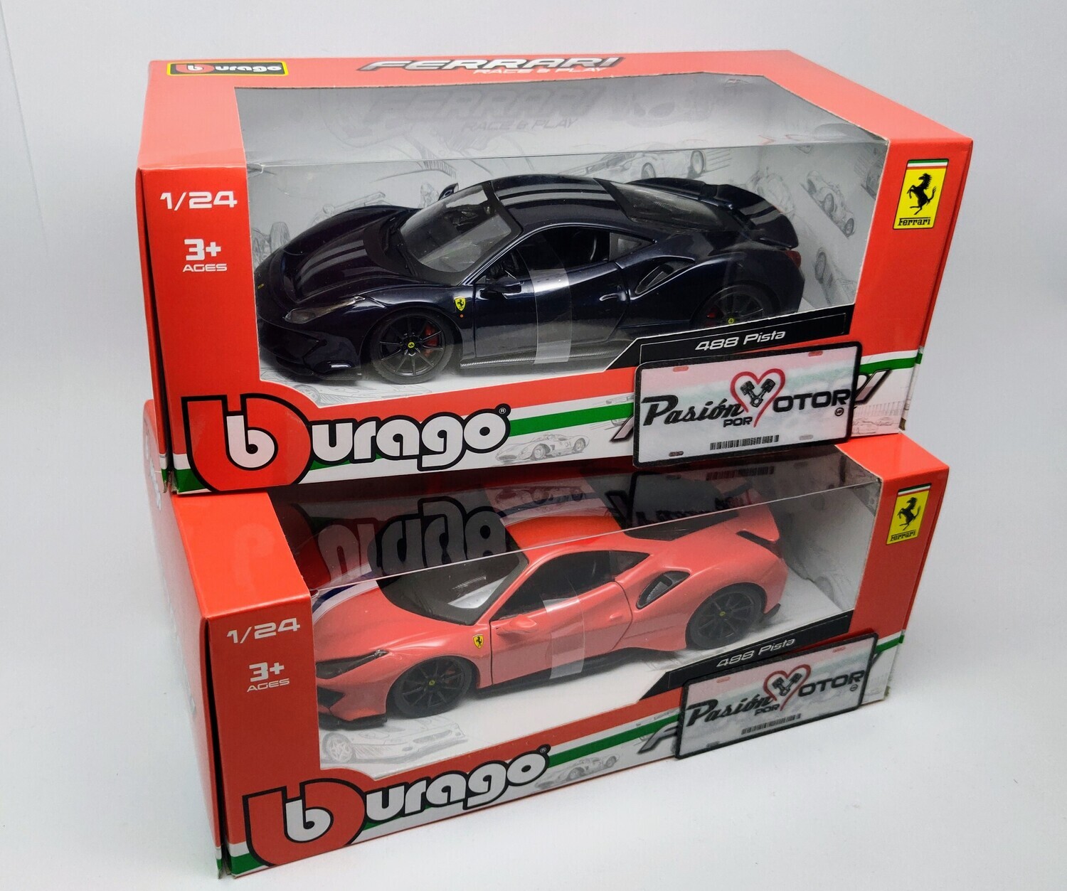 1:24 Ferrari 488 Pista Coupe 2018 Bburago Race & Play Con Caja