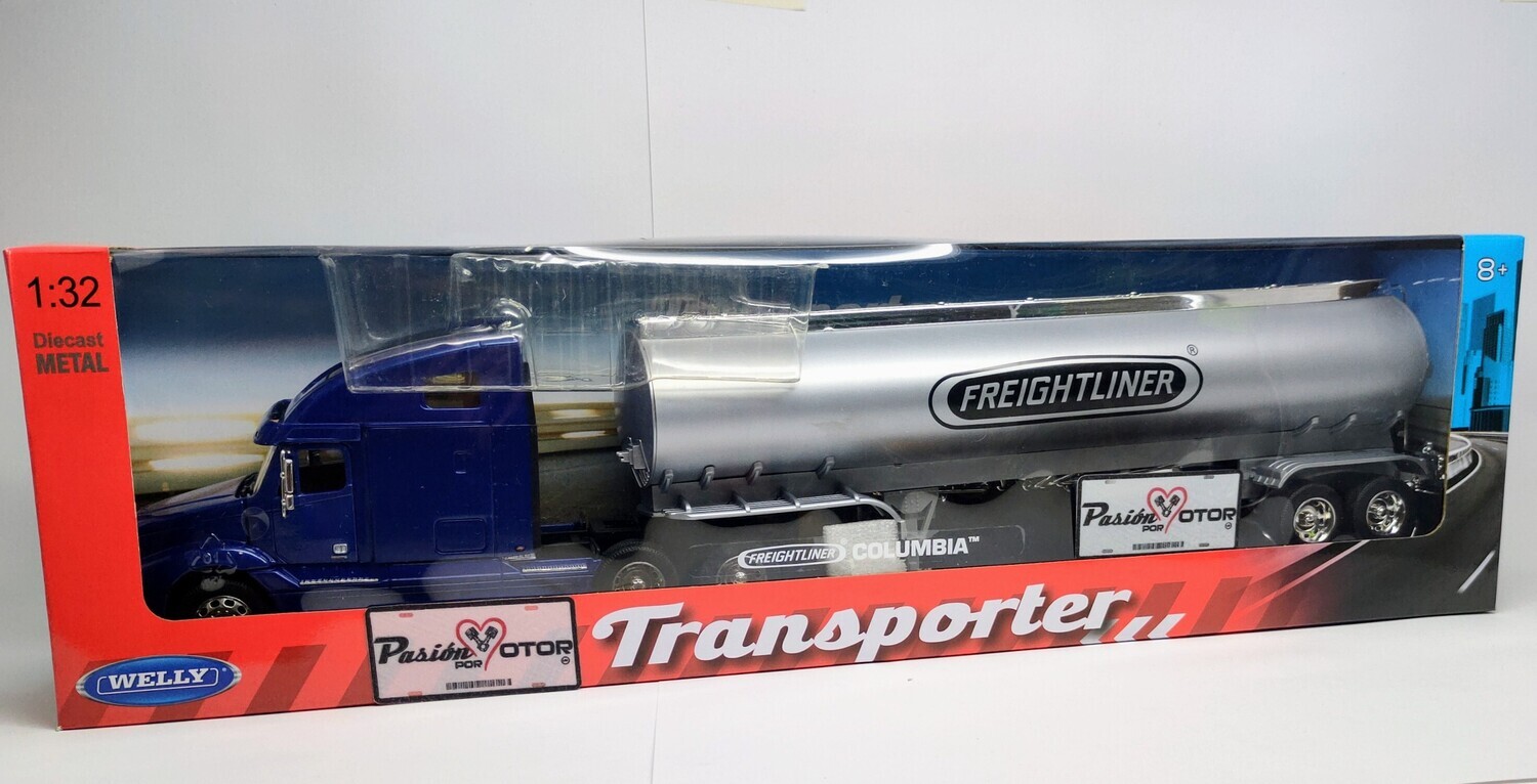 1:32 Freightliner Columbia CL 120 2002 C Trailer Remolque Welly Transporter