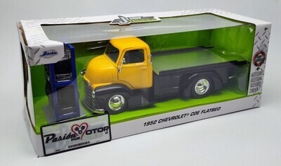 1:24 Chevrolet Cab Over Engine Grua Flatbed c Rines Extra 1952 JADA TOYS Just Trucks COE Plataforma