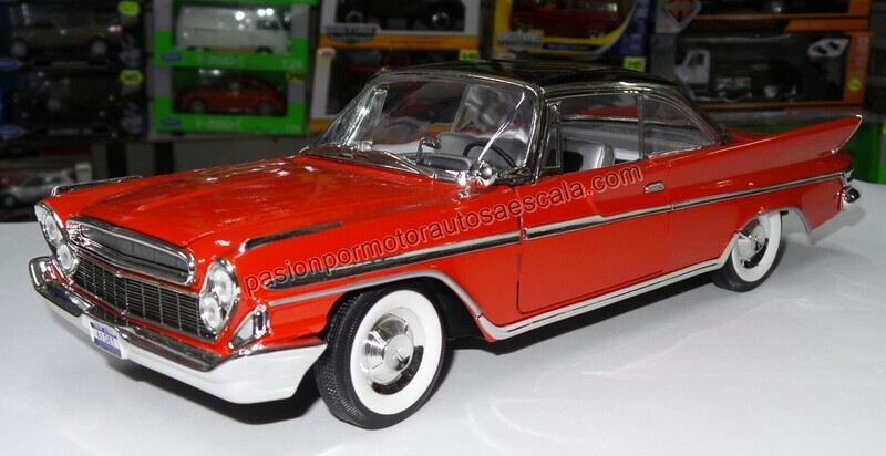 1:18 DeSoto Adventurer Coupe 1961 Rojo LUCKY DIE CAST Road Signature
