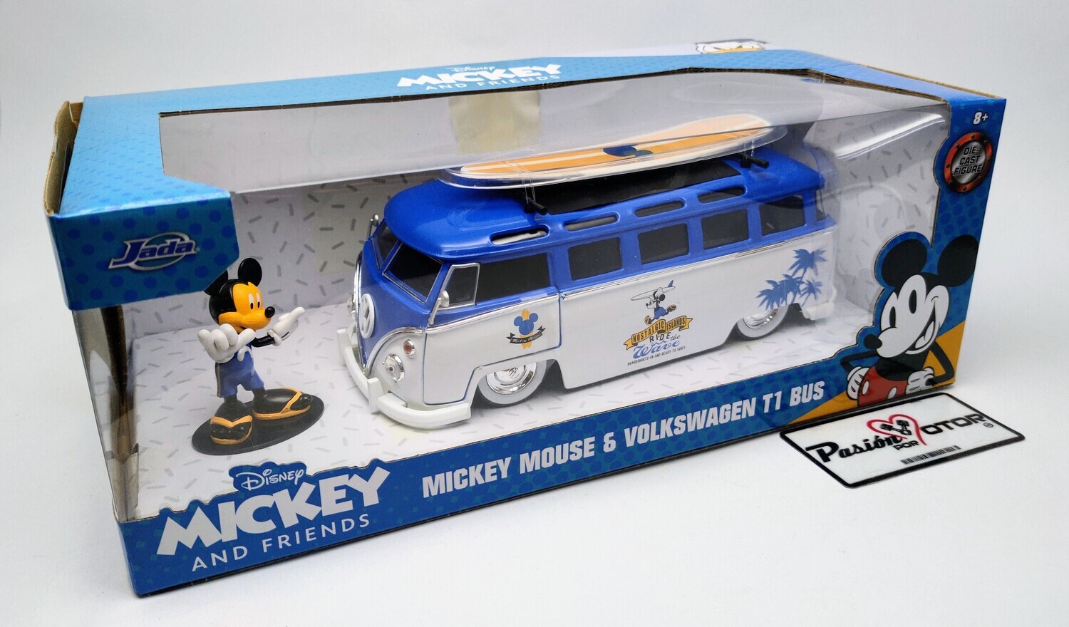 1:24 Volkswagen T1 Microbus 23 Ventanas Combi 1962 & Mickey Mouse Disney JADA TOYS