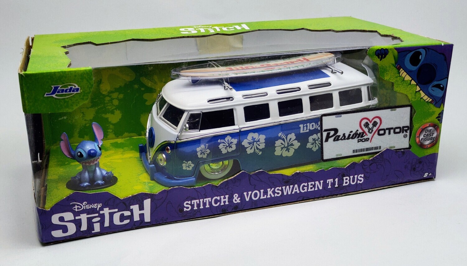 1:24 Volkswagen T1 Microbus 23 Ventanas Combi 1962 Jada Toys Con Stitch - Disney