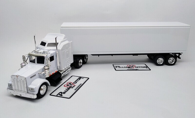 1:43 Kenworth W900 1987 C Caja Seca Blanco Liso Trailer NEW RAY